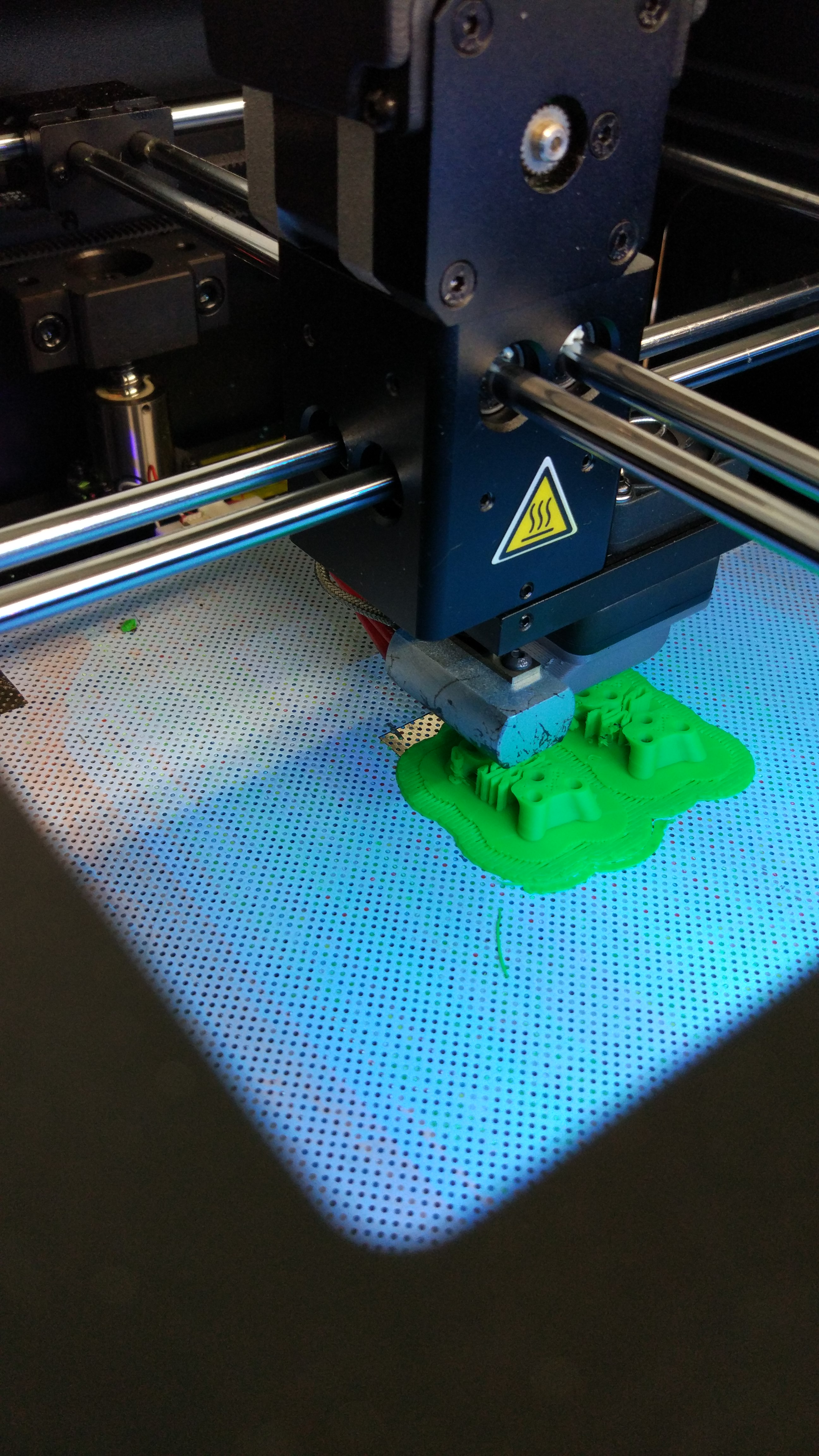 A 3D printer is printing